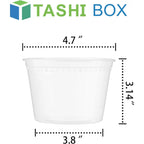 TashiBox 50 Sets 16 Oz Plastic Deli Containers with Lids - Food Storage Containers with Lids - Clear Airtight Meal Prep Containers, BPA Free, Stackable, Leakproof, Microwave and Freezer Safe