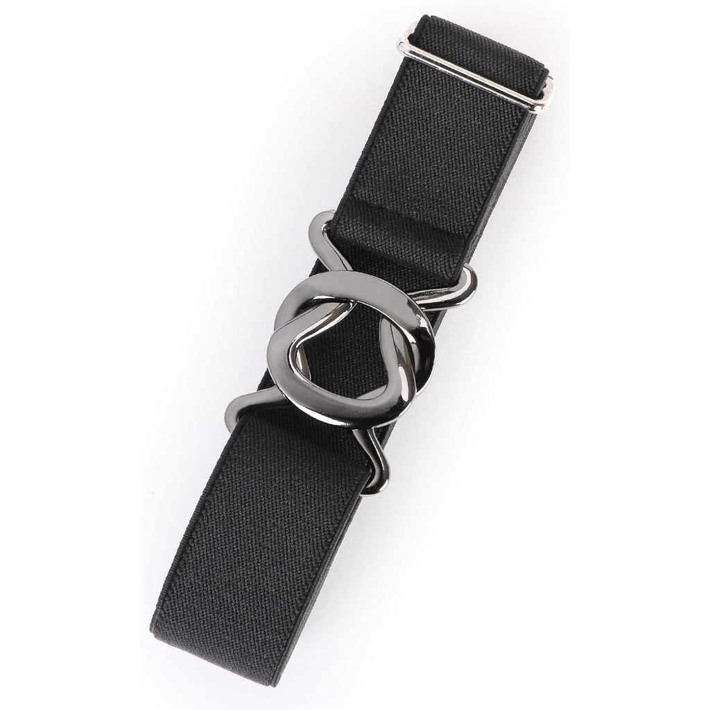 JASGOOD Women No Show Stretch Belt Adjustable Elastic Web Belt with Flat Buckle for Jeans Pants Casual Belts