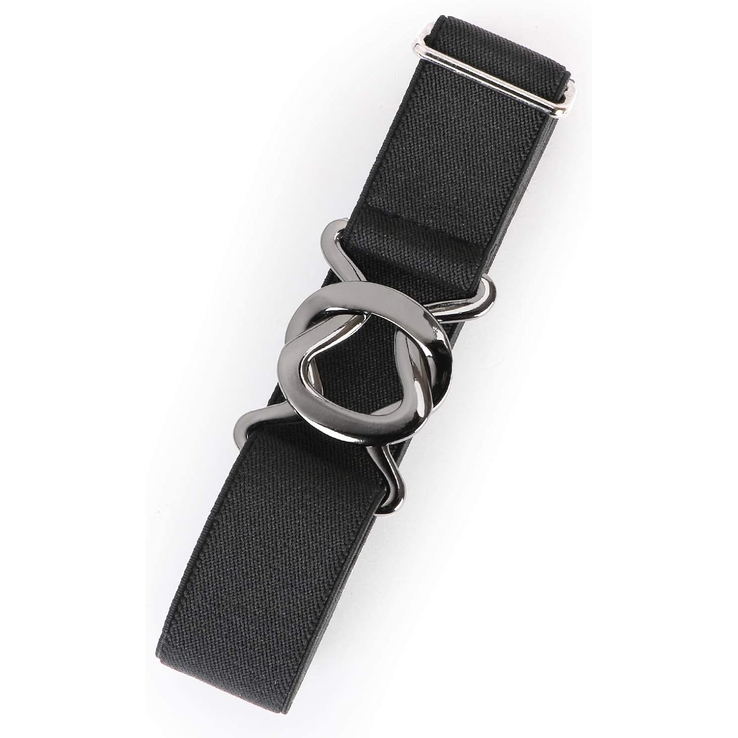 JASGOOD Women No Show Stretch Belt Adjustable Elastic Web Belt with Flat Buckle for Jeans Pants Casual Belts