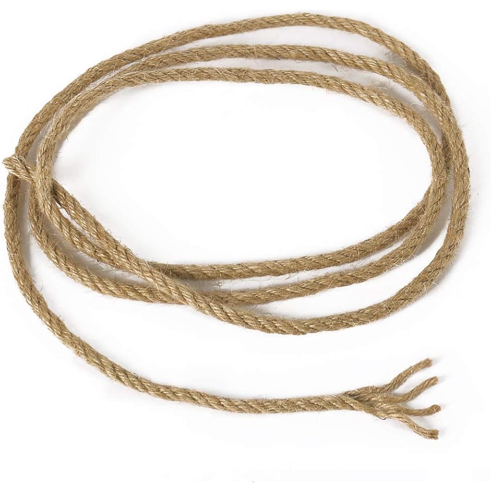 Tenn Well 5Mm Jute Rope, 100 Feet 4Ply Twisted Heavy Duty And Thick | Twine Rope For Gardening, Crafting, Bundling, Cat Scratching Post, Home Decor, Christmas Decorations