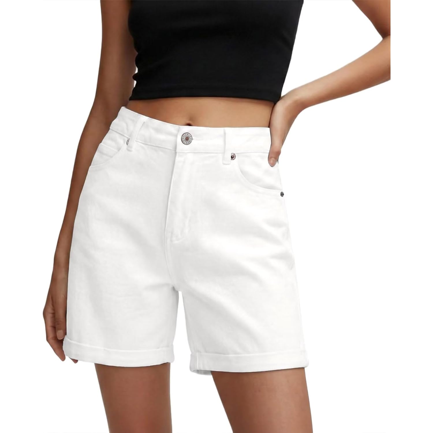 Women Shorts Casual Stretchy High Waisted Jean Short Cut Off Denim Shorts Trendy
