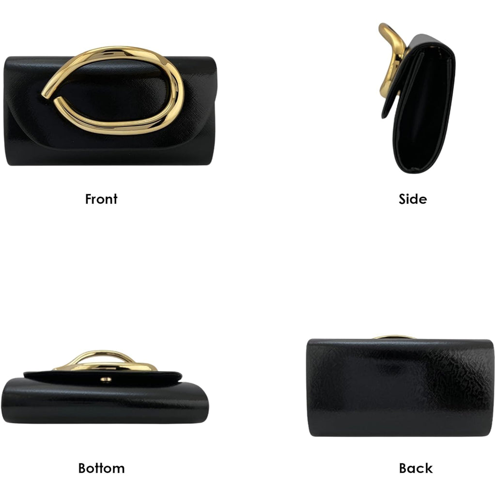 Myhozee Clutch Purses For Women Vegan Leather Evening Bag Formal Elegant Wedding Clutch Trendy Gold Handle Purses