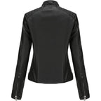 DEAR MODEL Faux Leather Jacket Women Bomber Jacket Women's Belted Motorcycle Jacket