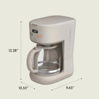 BELLA 12 Cup Programmable Coffee Maker, Reusable Dishwasher Safe Accessories, Easy LCD display, Auto Shutoff, 900 watt, Oatmilk