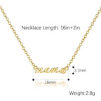 Gold Pendant Necklaces for Women 14K Gold Necklaces for Women Letter Necklace Simple Strong and Full of Love Charm Mama Pendant Necklace for Mom With Adjustable Length (16-18) Inches
