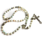 Beautiful Amazonite Stone Rosary Beads for Women With Miraculous Medal Centerpiece - Catholic Rosary - Rosarios Catolicos Para Mujer - Catholic Gifts Women