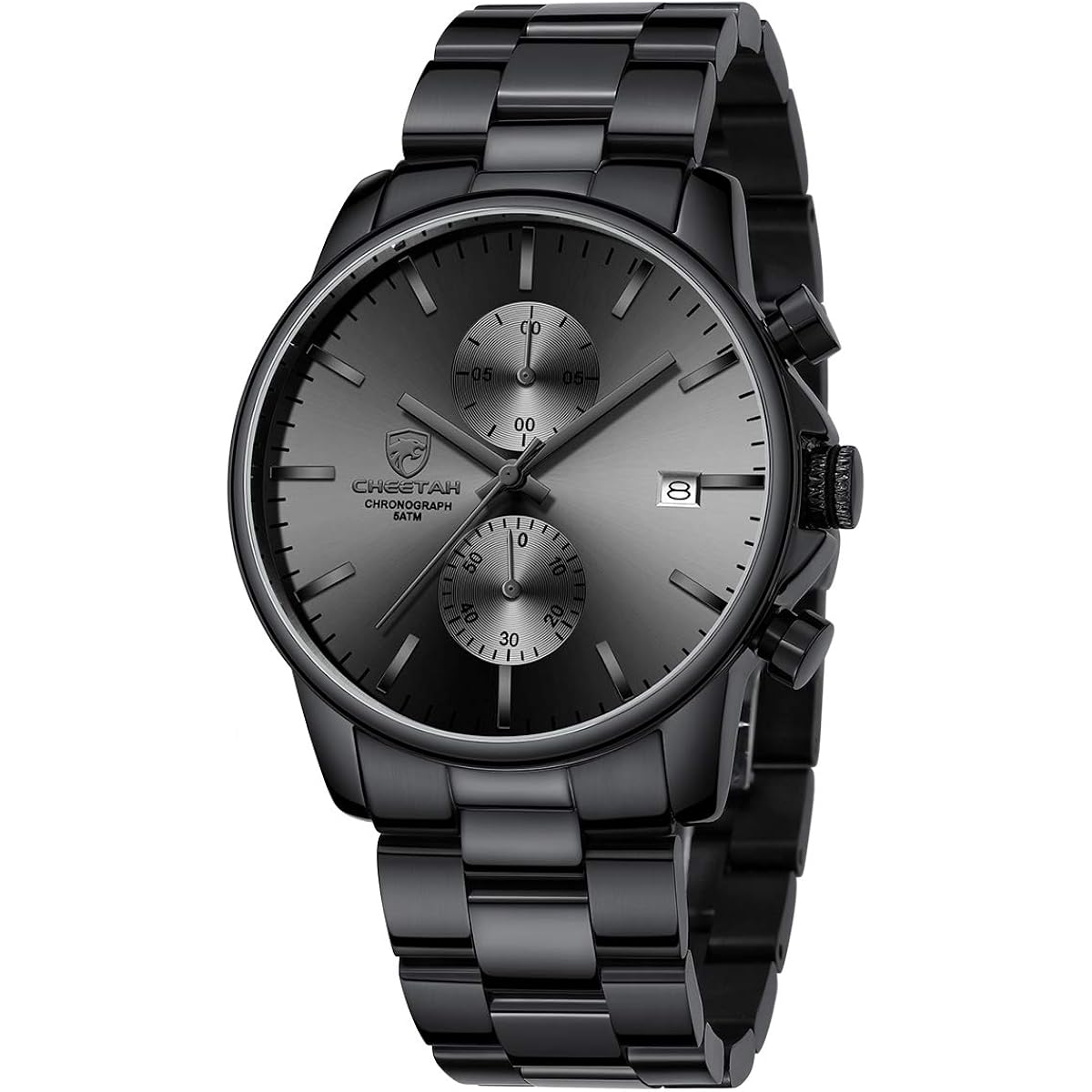 Golden Hour Fashion Business Mens Watches With Stainless Steel Waterproof Chronograph Quartz Watch For Men, Auto Date