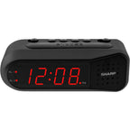 Sharp Digital Alarm Clock For Heavy Sleepers, Dual Alarm, Red Led, Black | Ascending Wake Sound, Weekday/Weekend Scheduling, 9-Minute Snooze, Easy-Set Controls, 2 Aa Backup, Bedroom, Dorm, Office