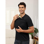 Mens Baby Carrier Shirt Dad Shirt For Men Short Sleeve Baby Wearing T-Shirt V Neck Pocket Tee Shirts