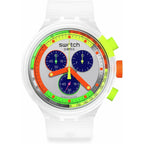 Swatch Big Bold Chrono Unisex Watch Casual Polymer Transparent Quartz Waterproof