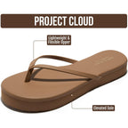Project Cloud Platform Sandals Women - Memory Foam Insole Flip Flops And Lightweight Womens Sandals - Non-Slip Summer Thong Sandals For Women 2026 (Elevation)