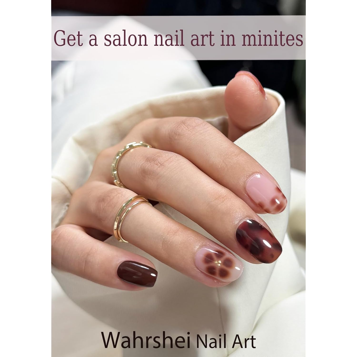 Semi Cured Gel Nail Strips, Khaki Leopard 20pcs Adhesive UV Sticker, Wraps for Home Manicure DIY