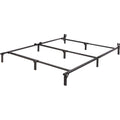 Amazon Basics Metal Bed Frame, 9-Leg Support Base for Box Spring and Mattress, Queen Size, Tool-Free Easy Assembly, 79.5" L x 59.5" W x 7" H, Black