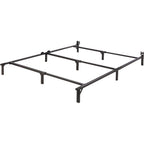 Amazon Basics Metal Bed Frame, 9-Leg Support Base for Box Spring and Mattress, Queen Size, Tool-Free Easy Assembly, 79.5" L x 59.5" W x 7" H, Black