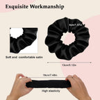 Satin Scrunchies For Women – 8Pcs Black Silk Hair Ties – No Crease, Frizz-Free, Gentle Elastic Hair Bands For Thick & Thin Hair, Soft & Stylish Hair Accessories Gifts