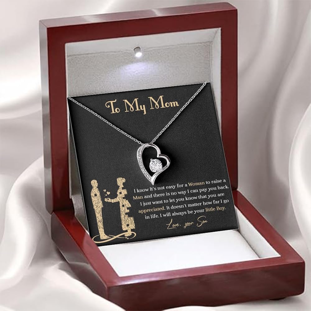 Meaningful Gift to Mom from Son – I Love You Necklace, Sentimental Birthday Gift for Mom, Unique Moms Birthday Gift Ideas