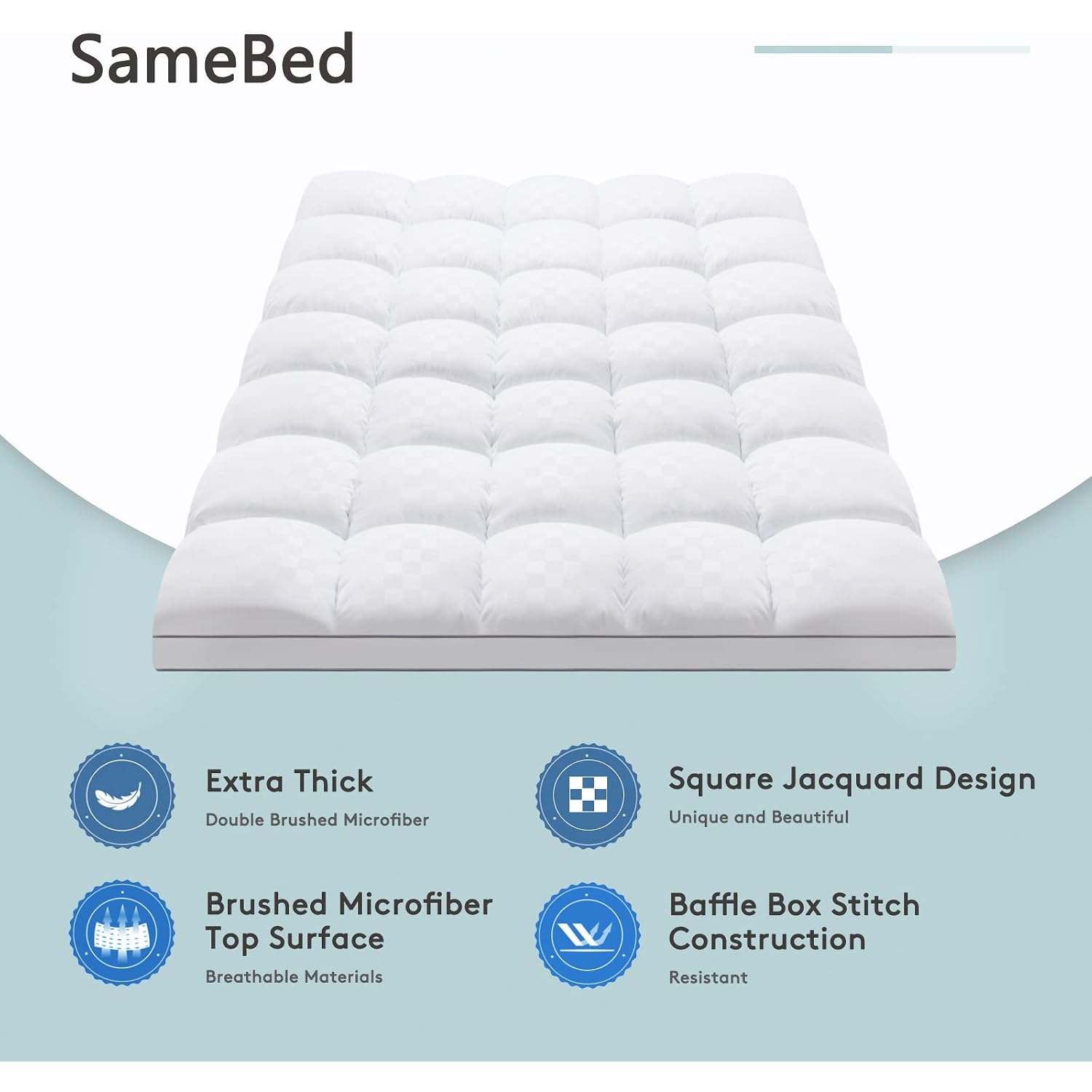 Mattress Topper Queen,Extra Thick Mattress Pad Cover For Back Pain,Cooling Mattress Protector With 8-21 Inch Deep Pocket,Overfilled Down Alternative Filling