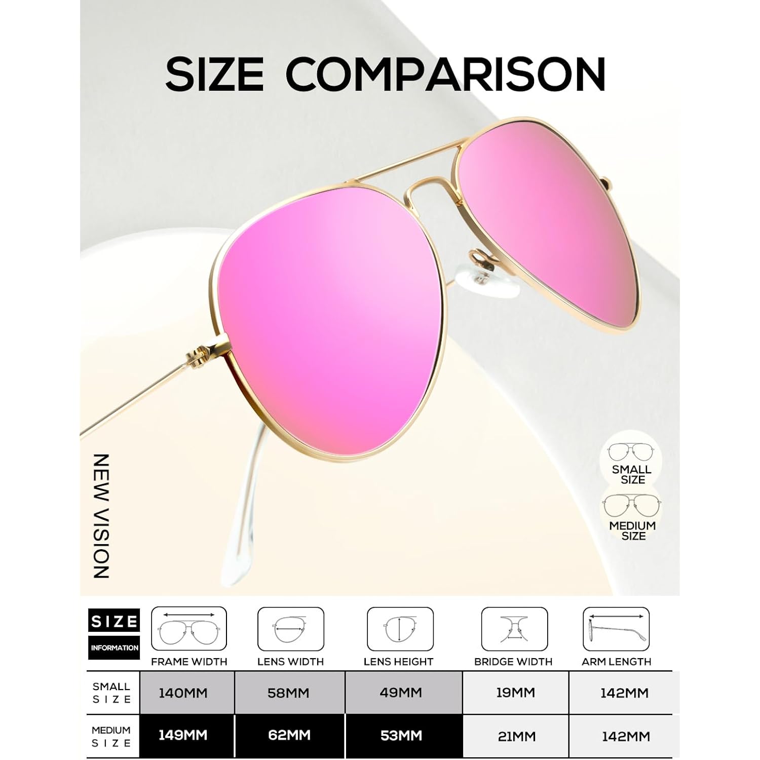 KALIYADI Classic Aviator Sunglasses for Men Women Driving Sun glasses Polarized Lens UV Blocking E (2 Pack) Blue/Pink