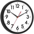 Akcisot 12 Inch Wall Clock, Battery Operated Analog Clock, Silent Non-Ticking, Ideal For Bedroom, Bathroom, Kitchen, Office And School, Black