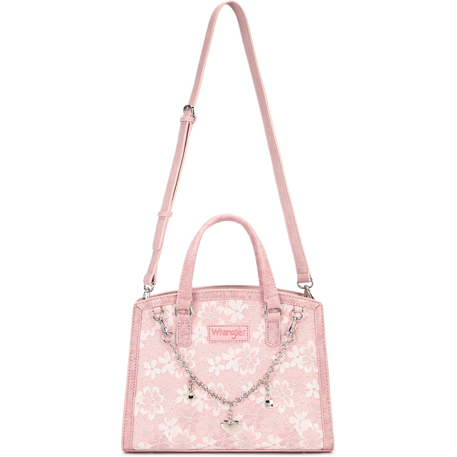 Wrangler Lace Tote Bag For Women, Medium Crossbody Top Handle Handbags Ladies Satchel Elegant Purse Charms For Wedding Gift