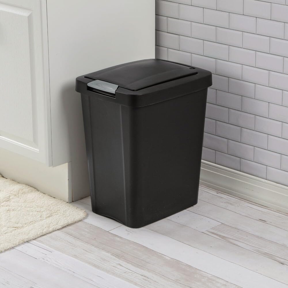 Sterilite 7.5 Gal. Black Touchtop Wastebasket - 1 Each