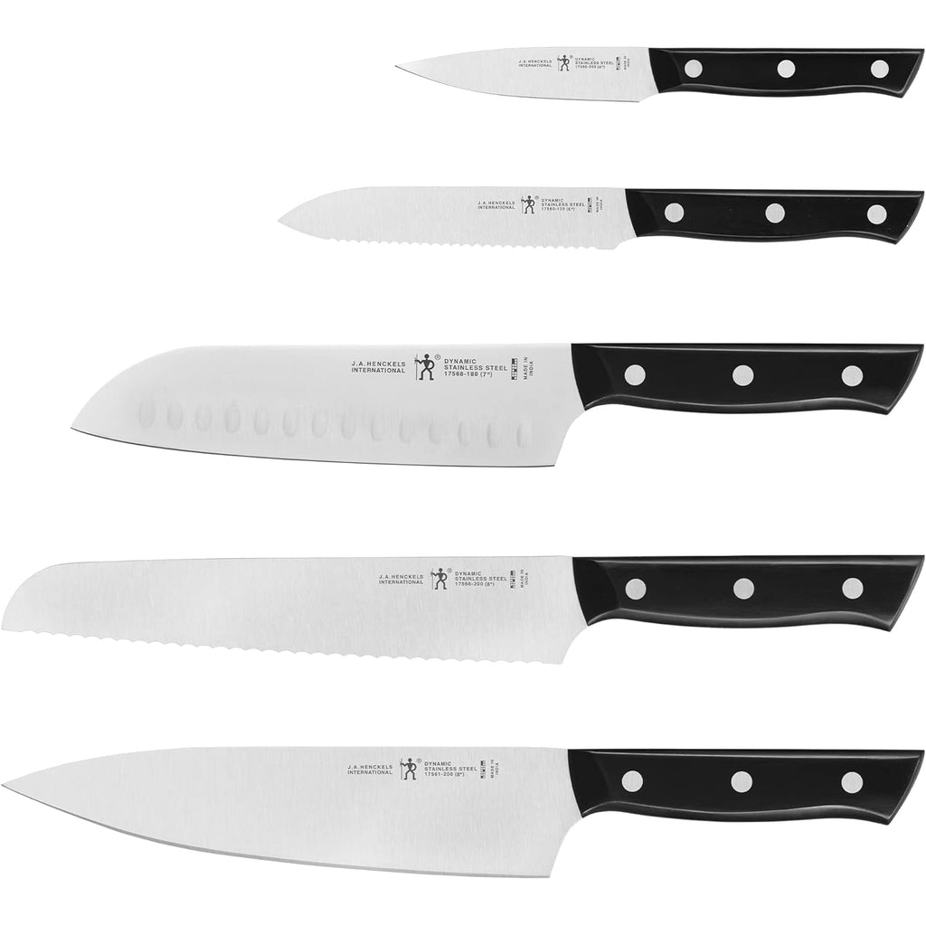 HENCKELS Dynamic Razor-Sharp 5-Piece Kitchen Knife Set, German Engineered Informed by 100+ Years of Mastery