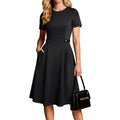Grace Karin Church Dresses For Women 2026 Short Sleeve A Line Work Dresses Fit And Flare Dress With Pockets