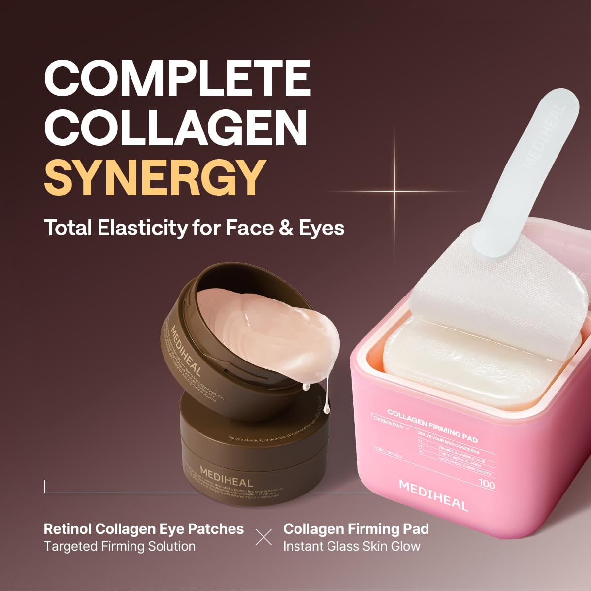 Mediheal Retinol Collagen Under Eye Patches - Korean Hydrogel Eye Pads (60 Patches) With 95% Retinol & Collagen - Improves Puffy Eyes & Dark Circles - Non Irritating, Encapsulated Retinol