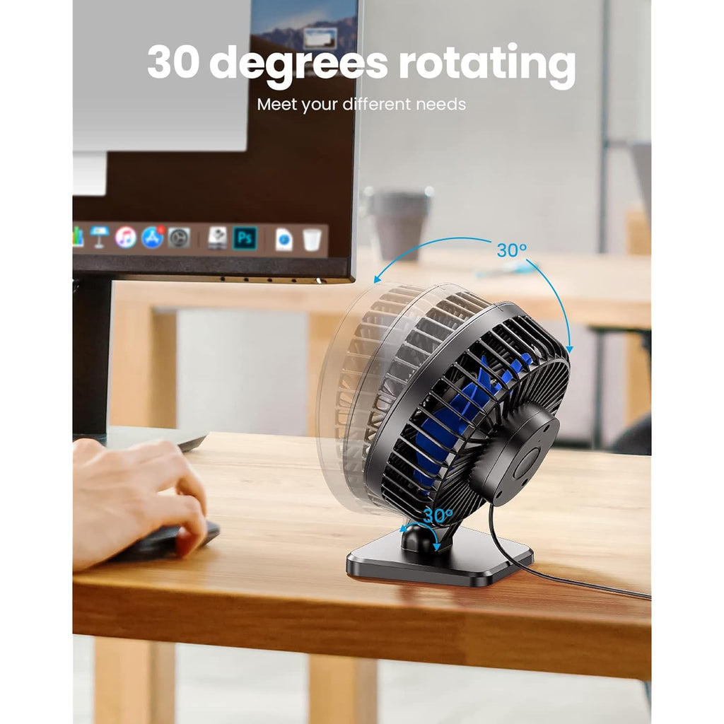 Gaiatop Usb Desk Fan, Small But Powerful, Personal Portable Quiet 3 Speeds, Adjustable Mini Table Desktop Fan For Cooling Home Office Car Summer Travel Gifts Blue