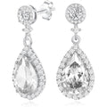 Silver Diamond Dangle Earrings for Women Rhinestone Teardrop Crystal Cubic Zirconia Drop Dangling Wedding Costume Jewelry