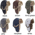 Lukitty Trapper Warm Russian Trooper Hat Winter Skiing Cap Women Men Windproof