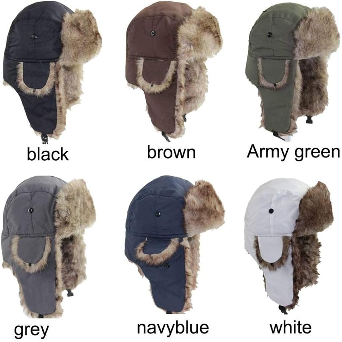 Lukitty Trapper Warm Russian Trooper Hat Winter Skiing Cap Women Men Windproof