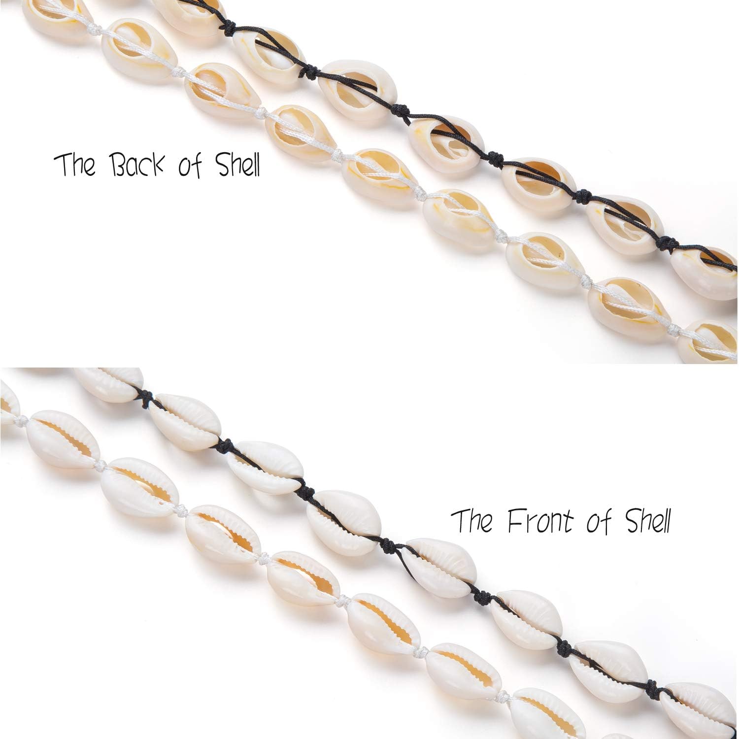 Nackiy Handmade Sea Shell Necklace for Women Summer Adjustable Natural Shell Collar Necklace