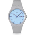 Swatch New Gent Biosourced Unisex Watch Casual Polymer Grey Quartz Waterproof Blueberry Sky