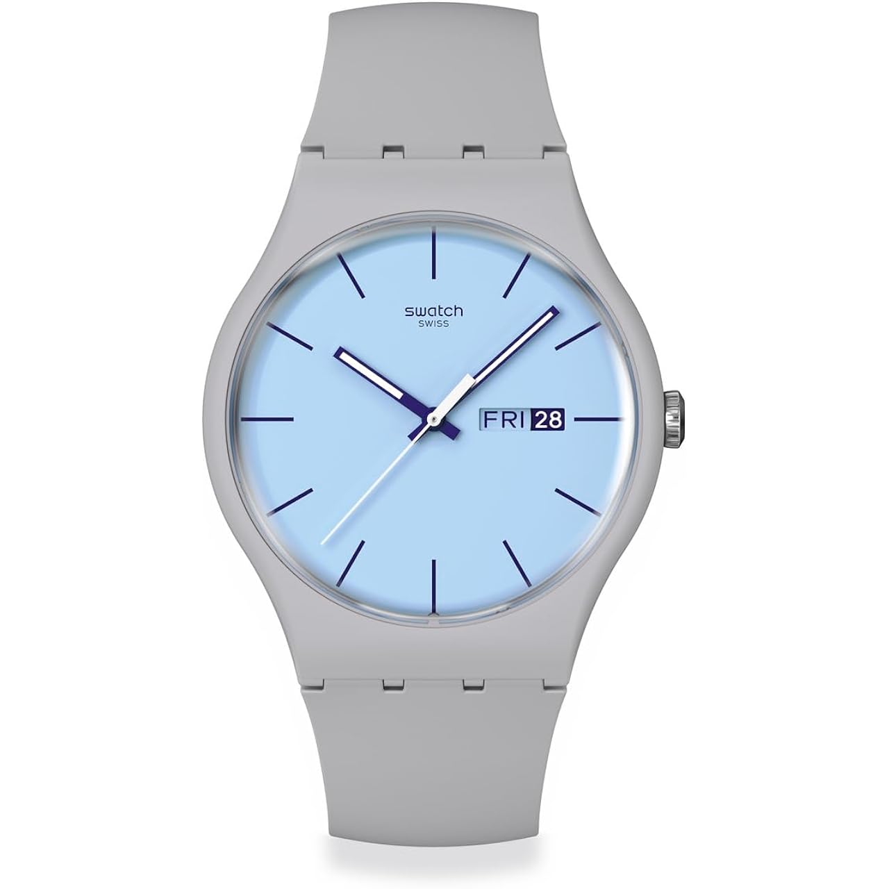 Swatch New Gent Biosourced Unisex Watch Casual Polymer Grey Quartz Waterproof Blueberry Sky