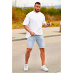 Gingtto Men'S Denim Shorts Skinny Stretch Short Jeans