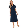 Ladyful Women Casual Button Down Shirt Dress Short Wing Sleeve Buiness Midi Shirt Dress With Belt Elegant Dress
