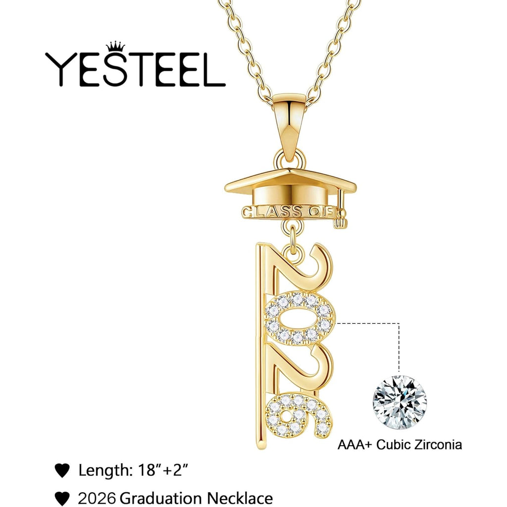 Yesteel Graduation Gifts for Women Her 2026, Class of 2026 Graduation Necklace for Best Friends, High School College Graduation Gifts for Women Jewelry