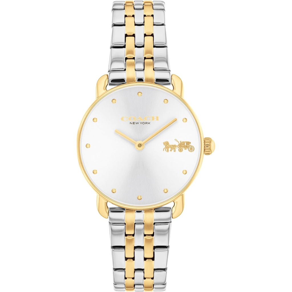 Coach Elliot Women’S Quartz Watch – Two-Tone Link Bracelet – 2-Hand Analog Movement - Iconic Style - Gift For Her - 28Mm