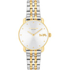 Coach Elliot Women’S Quartz Watch – Two-Tone Link Bracelet – 2-Hand Analog Movement - Iconic Style - Gift For Her - 28Mm