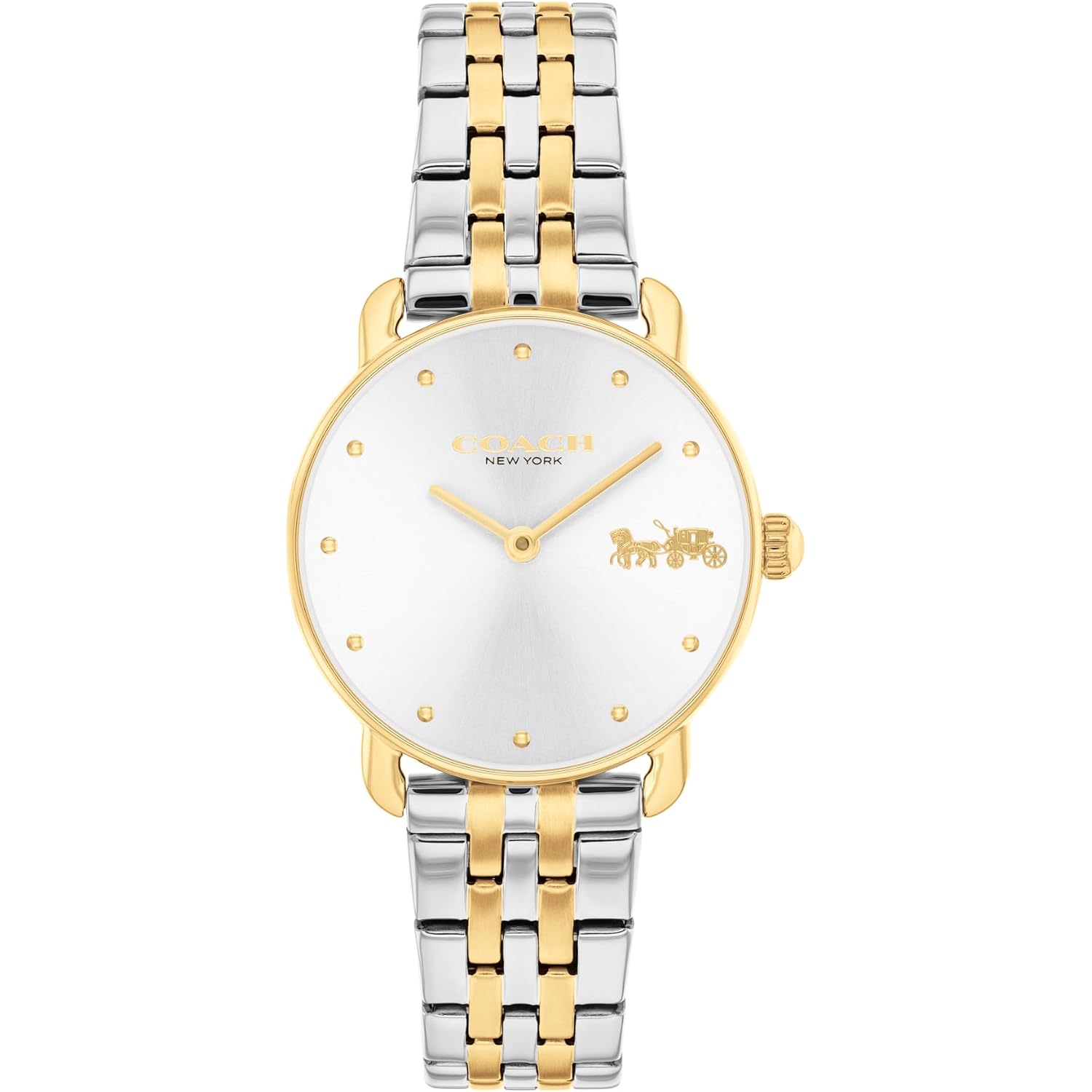 Coach Elliot Women’S Quartz Watch – Two-Tone Link Bracelet – 2-Hand Analog Movement - Iconic Style - Gift For Her - 28Mm