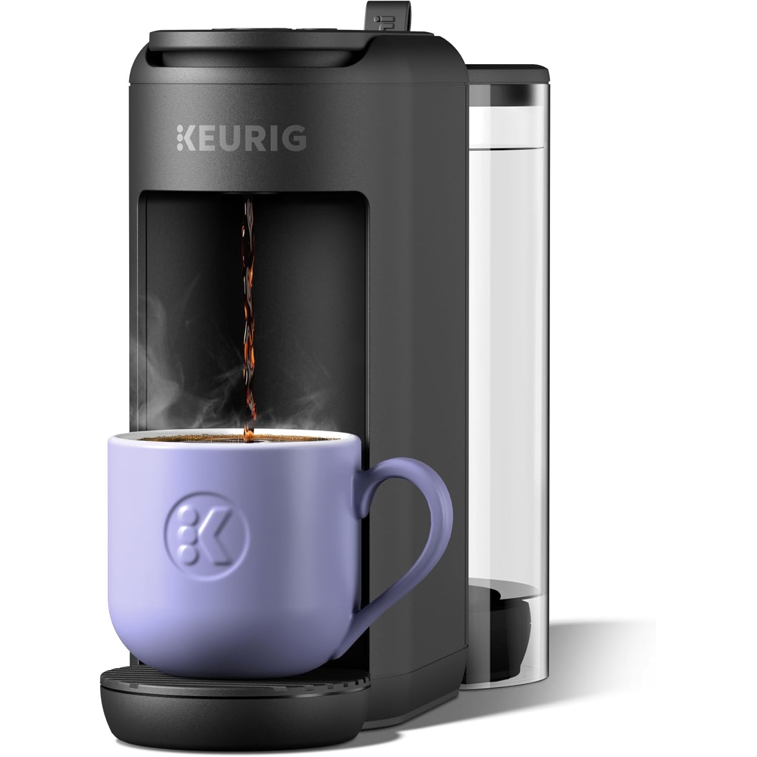 Keurig K-Mini Mate Plus Single-Serve K-Cup Pod Coffee Maker, Compact, 3 Cup Sizes, Brew Over Ice and Strong Button Features, 50 oz Removable Reservoir, Matte Black