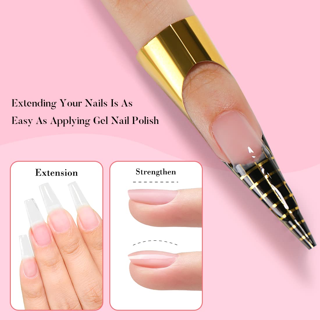 AIMEILI Hema Free 5 in 1 Builder Base Gel, Cruelty Free, Vegan, Strengthener Gel Translucent Gel Polish for Nail Art Manicure 10ML-153