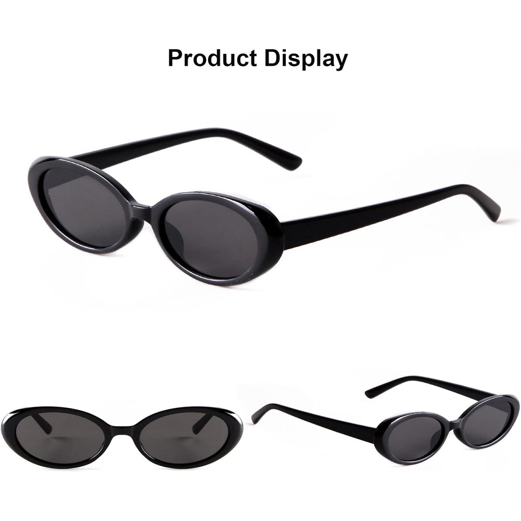 90s Sunglasses for Women Men Retro Small Oval Sunglasses