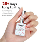 FZANEST Glitter Gel Top Coat, Hema-free Tpo-free Valentine's Day Limited Red & Pink Heart Clear Gel Polish No Wipe Uv Top Coat Nail Decoration Nail Art Sparkle Manicure DIY Home Salon