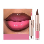 Baisen Diary 2-In-1 Double-Ended Matte Lip Liner & Lip Gloss Duo, Berry Pink Ombre Lip Combo Pencil, Lip Liner And Lipstick Gloss Set For Defined & Fuller Looking Lips, #03 Berry Pink
