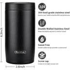 Morefeel 4-In-1 Insulated Can Cooler For 12 Oz Cans & Bottles | 304 Stainless Steel Can Holder Fits 12 Oz Slim Cans, Standard Cans, Beer Bottles & Works As A Open Cup; Dishwasher Safe