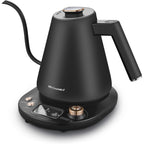 Elite Gourmet Ekt3001 1L Digital Water Kettle, 304 Stainless Steel Interior, Programmed Temperatures, Keep Warm Function, Cordless, 360° Base, Auto Off & Audible Indicator, Matte Black