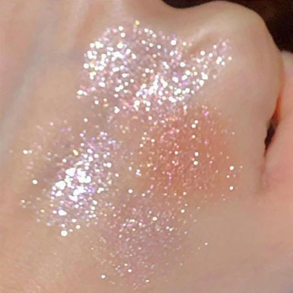 9 Colors Glitter Shimmer Eyeshadow Makeup Palette, Korean Sparkle Neutral Eye Shadow Palettes Highly Pigmented Long Lasting Waterproof Blendable Sombras Para Ojos Pink White Golden Brown Eye Glitter