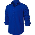 Zeroyaa Men'S Regular Fit Dress Shirt Solid Wrinkle-Free Long Sleeve Casual Business Button Up Shirts With Pocket